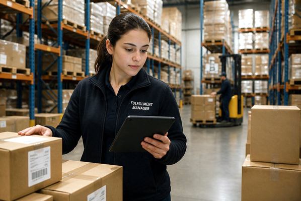 Order Fullfillment Manager looking at her tablet