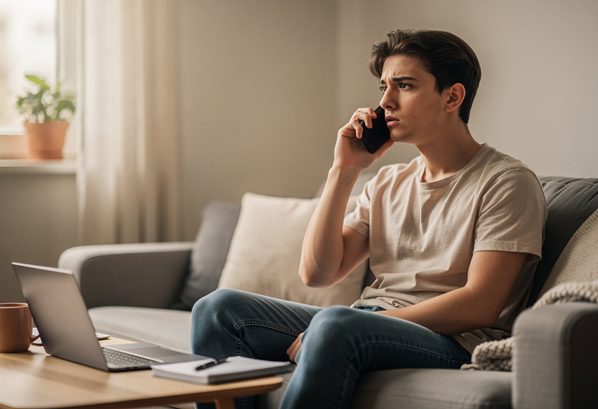 An unhappy customer making a customer complaint call