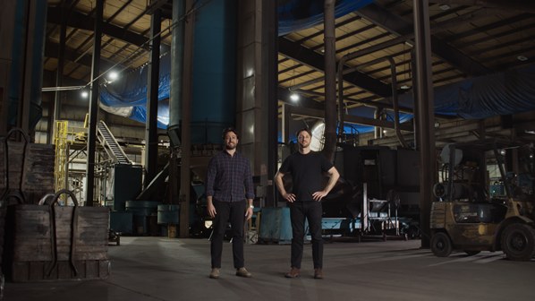 Forgepoint founders inside a manufacturing facility