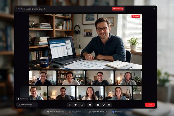 Business team video call